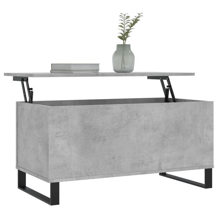 Table basse Gris béton 90x44,5x45 cm Bois d'ingénierie - Photo n°3