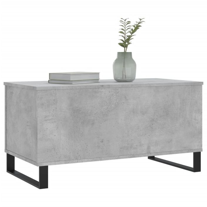 Table basse Gris béton 90x44,5x45 cm Bois d'ingénierie - Photo n°4