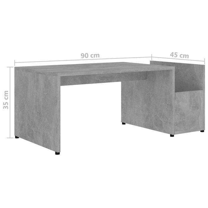 Table basse Gris béton 90x45x35 cm - Photo n°6