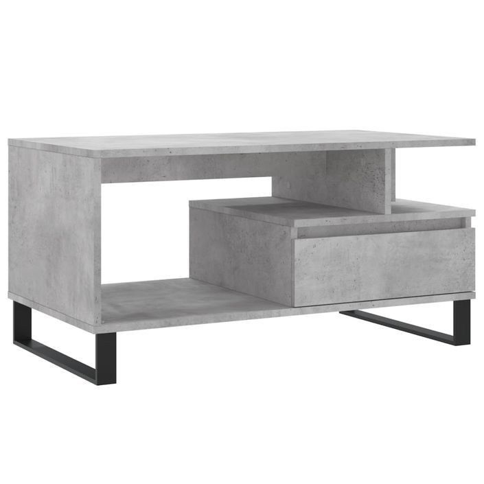 Table basse Gris béton 90x49x45 cm Bois d'ingénierie - Photo n°1