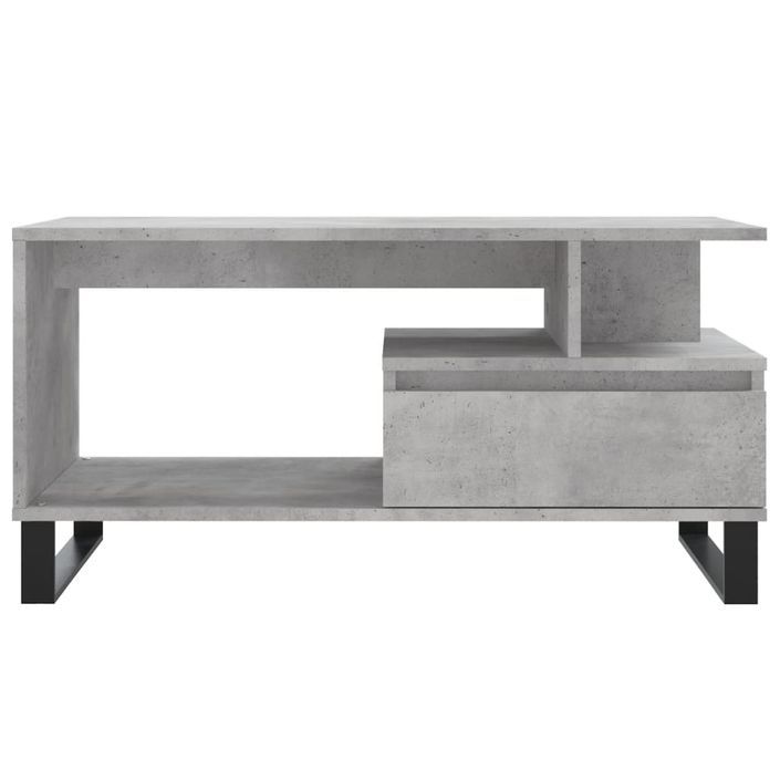 Table basse Gris béton 90x49x45 cm Bois d'ingénierie - Photo n°5