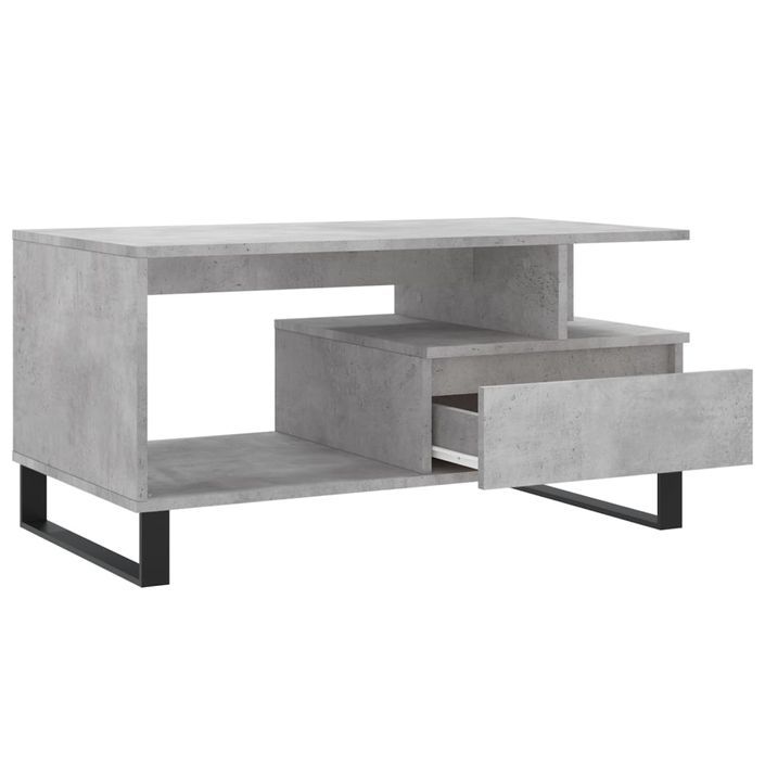 Table basse Gris béton 90x49x45 cm Bois d'ingénierie - Photo n°6