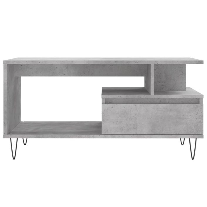 Table basse Gris béton 90x49x45 cm Bois d'ingénierie - Photo n°5