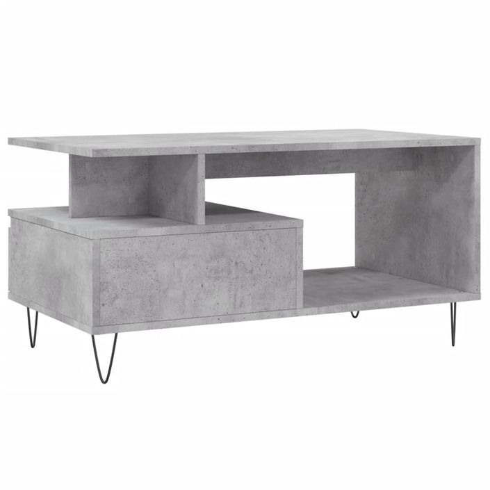 Table basse Gris béton 90x49x45 cm Bois d'ingénierie - Photo n°8