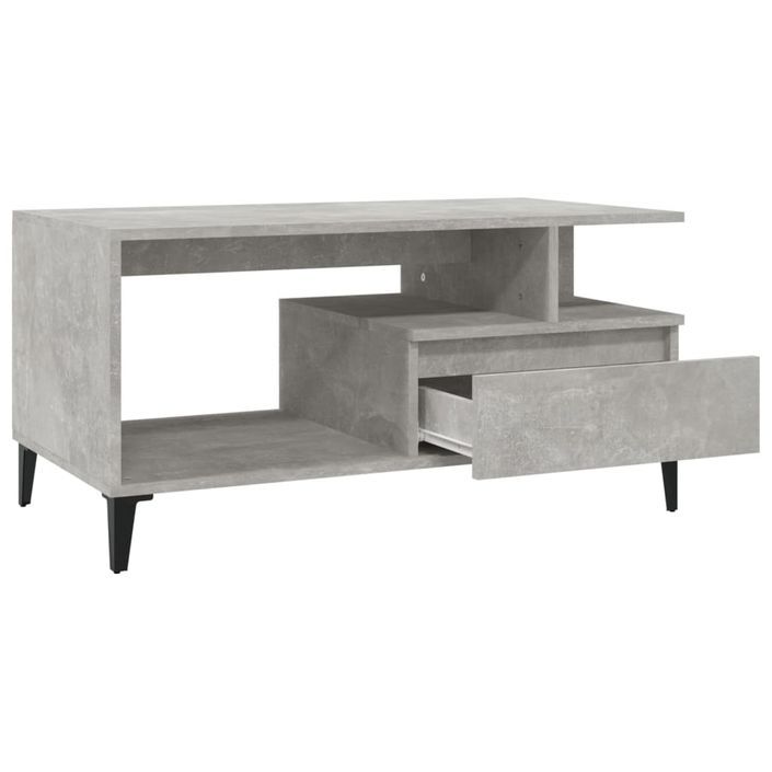 Table basse Gris béton 90x49x45 cm Bois d'ingénierie - Photo n°6