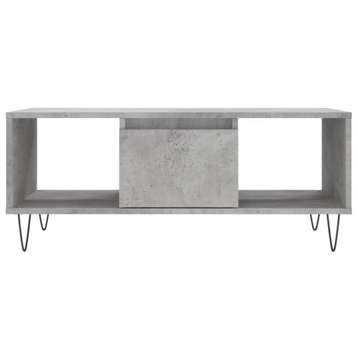 Table basse Gris béton 90x50x36,5 cm Bois d'ingénierie - Photo n°5