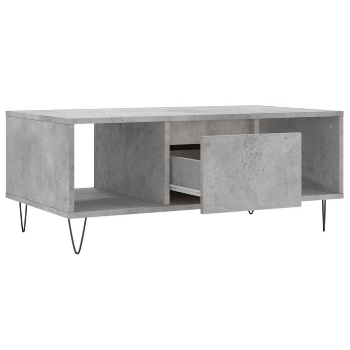 Table basse Gris béton 90x50x36,5 cm Bois d'ingénierie - Photo n°6