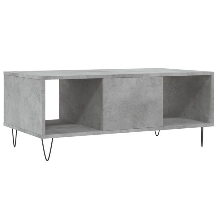 Table basse Gris béton 90x50x36,5 cm Bois d'ingénierie - Photo n°8