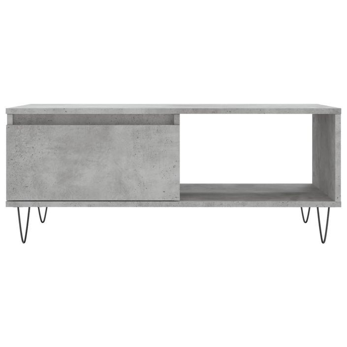 Table basse Gris béton 90x50x36,5 cm Bois d'ingénierie - Photo n°5