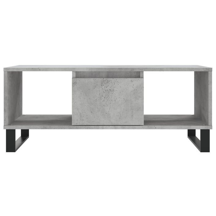 Table basse Gris béton 90x50x36,5 cm Bois d'ingénierie - Photo n°5