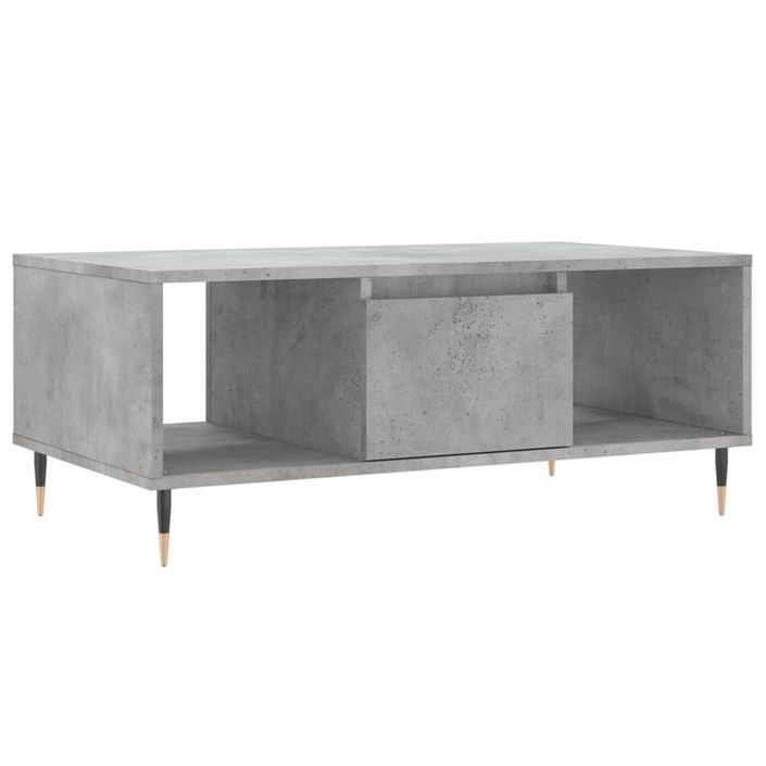 Table basse Gris béton 90x50x36,5 cm Bois d'ingénierie - Photo n°1