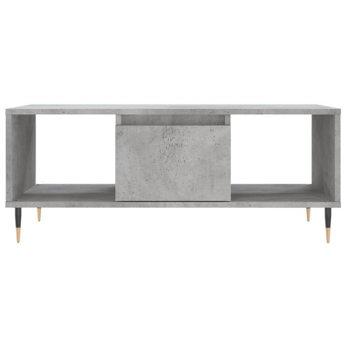 Table basse Gris béton 90x50x36,5 cm Bois d'ingénierie - Photo n°5