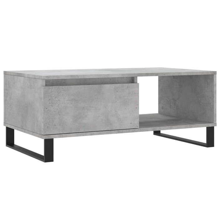 Table basse Gris béton 90x50x36,5 cm Bois d'ingénierie - Photo n°1