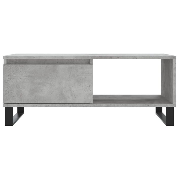 Table basse Gris béton 90x50x36,5 cm Bois d'ingénierie - Photo n°5