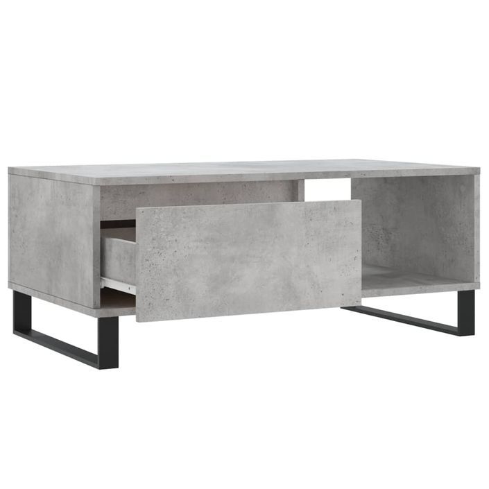 Table basse Gris béton 90x50x36,5 cm Bois d'ingénierie - Photo n°6