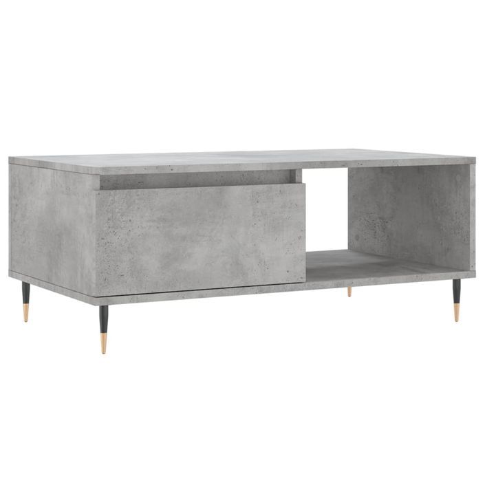 Table basse Gris béton 90x50x36,5 cm Bois d'ingénierie - Photo n°1