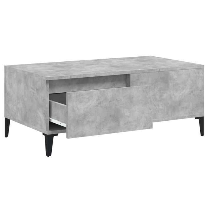 Table basse Gris béton 90x50x36,5 cm Bois d'ingénierie - Photo n°7