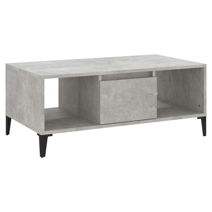 Table basse Gris béton 90x50x36,5 cm Bois d'ingénierie - Photo n°1