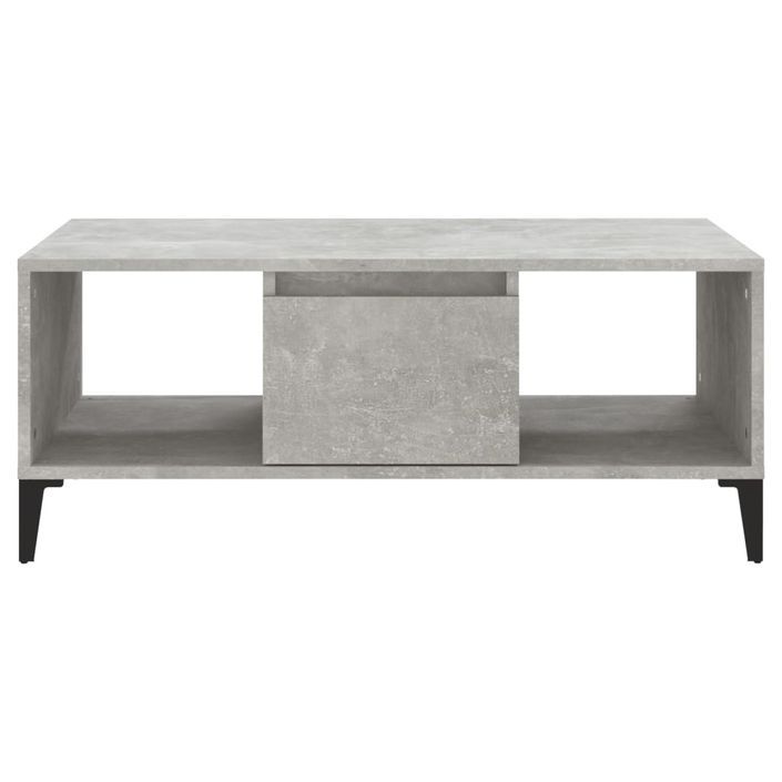 Table basse Gris béton 90x50x36,5 cm Bois d'ingénierie - Photo n°5