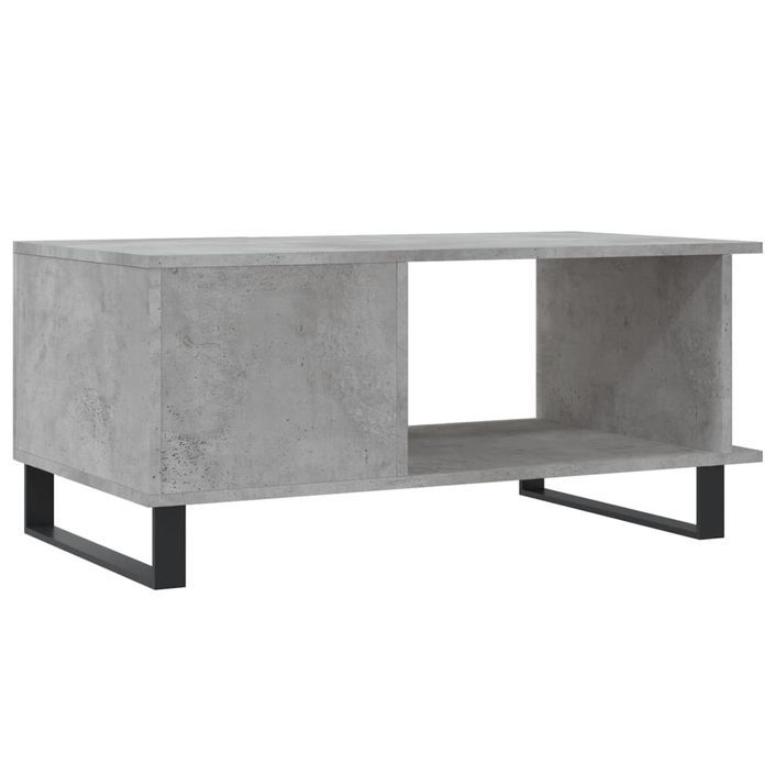 Table basse gris béton 90x50x40 cm bois d'ingénierie - Photo n°1