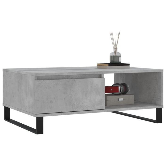 Table basse gris béton 90x60x35 cm bois d'ingénierie - Photo n°3