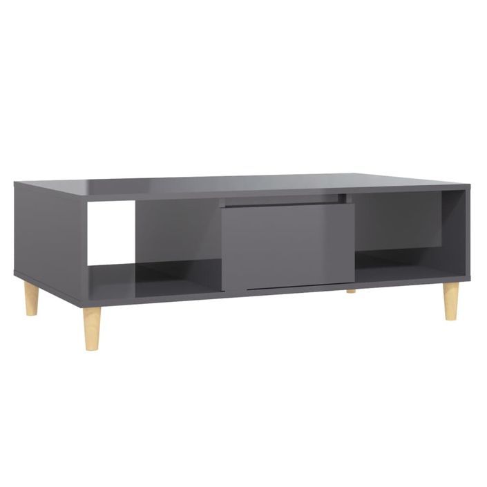 Table basse Gris brillant 103,5x60x35 cm 2 - Photo n°1