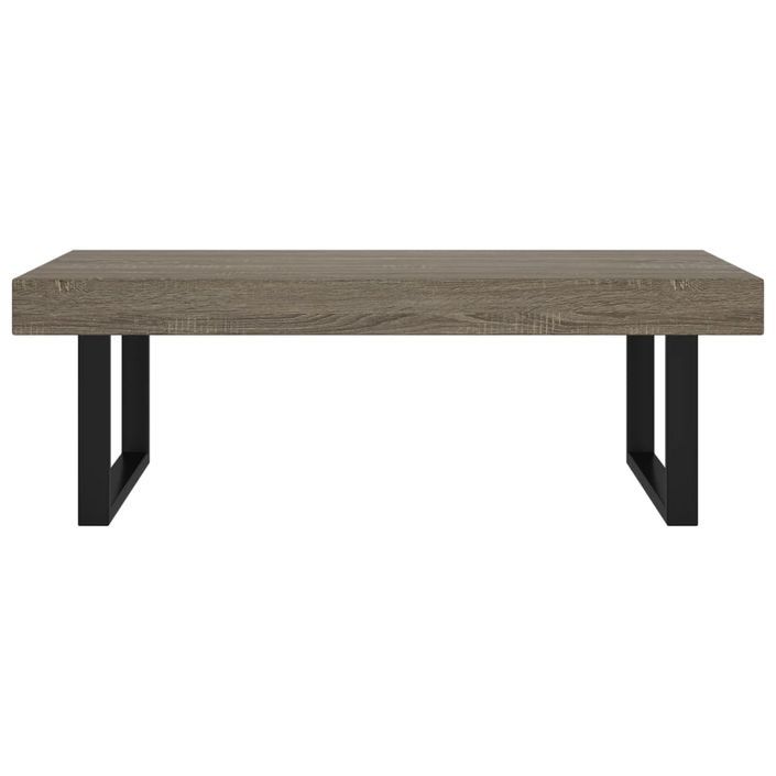 Table basse Gris et noir 120x60x40 cm MDF et fer - Photo n°3