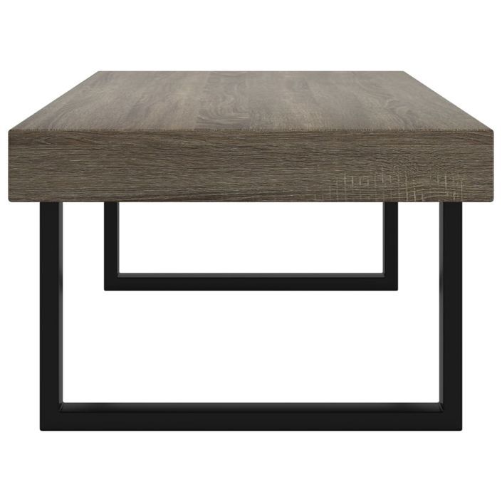 Table basse Gris et noir 120x60x40 cm MDF et fer - Photo n°4