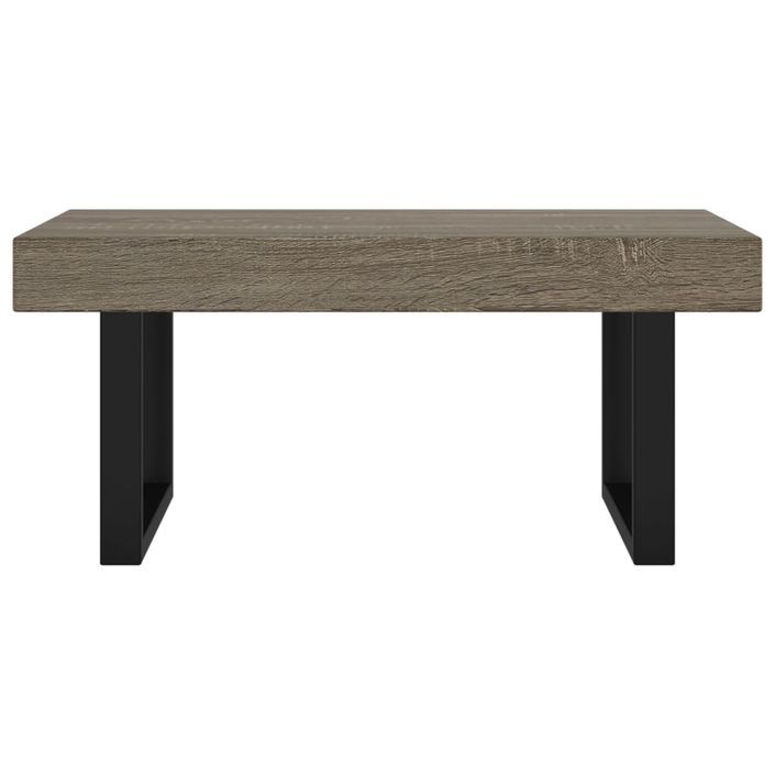 Table basse Gris et noir 90x45x40 cm MDF et fer - Photo n°3