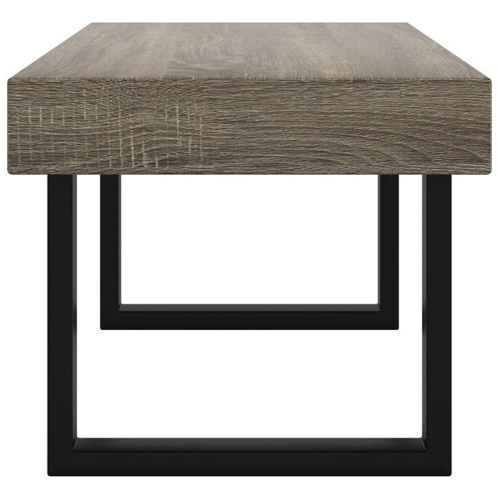 Table basse Gris et noir 90x45x40 cm MDF et fer - Photo n°4