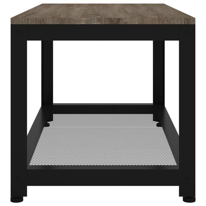 Table basse Gris et noir 90x45x45 cm MDF et fer - Photo n°4