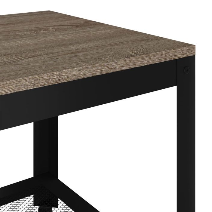 Table basse Gris et noir 90x45x45 cm MDF et fer - Photo n°5