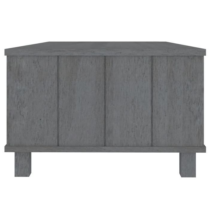 Table basse Gris foncé 100x55x35 cm Bois massif de pin - Photo n°4