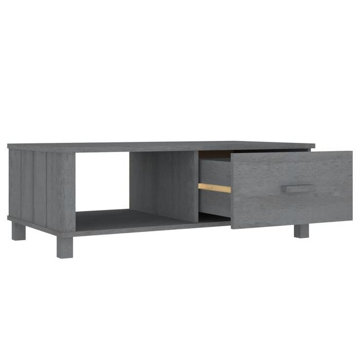 Table basse Gris foncé 100x55x35 cm Bois massif de pin - Photo n°5