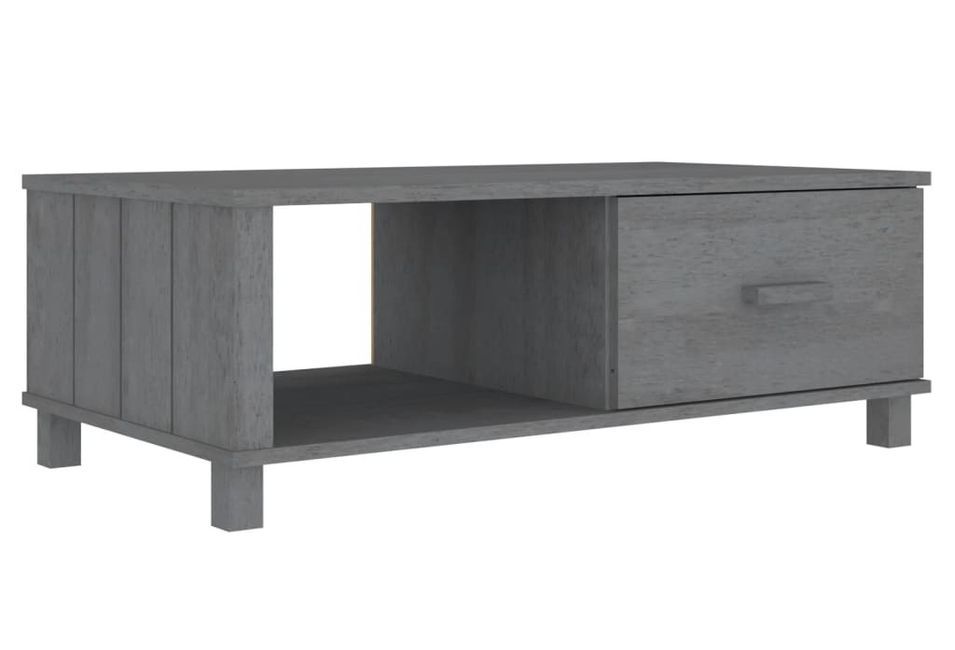 Table basse Gris foncé 100x55x35 cm Bois massif de pin - Photo n°1