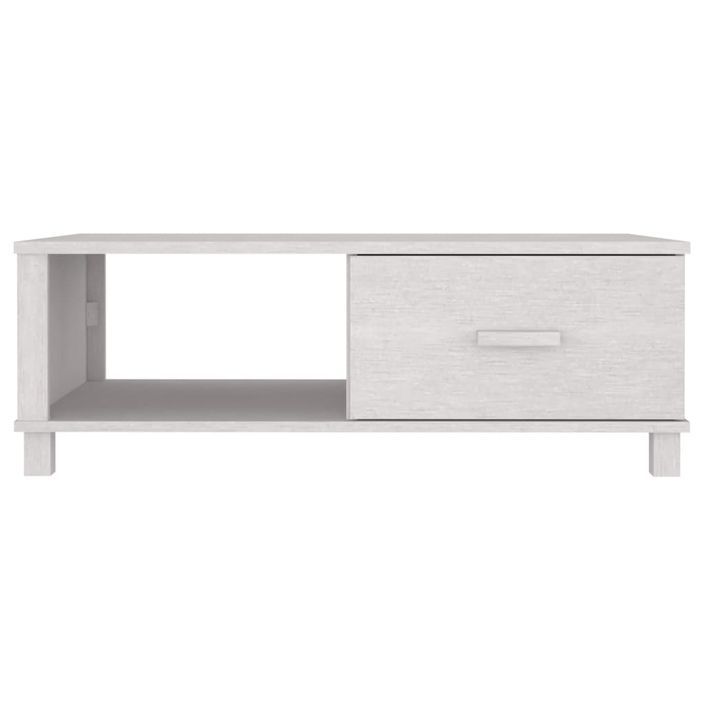 Table basse HAMAR Blanc 100x55x35 cm Bois massif de pin - Photo n°5