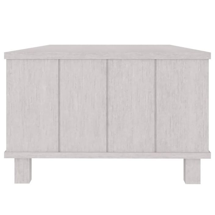 Table basse HAMAR Blanc 100x55x35 cm Bois massif de pin - Photo n°6