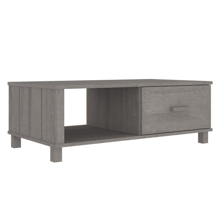 Table basse HAMAR Gris clair 100x55x35 cm Bois massif de pin - Photo n°2