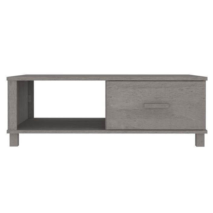 Table basse HAMAR Gris clair 100x55x35 cm Bois massif de pin - Photo n°5