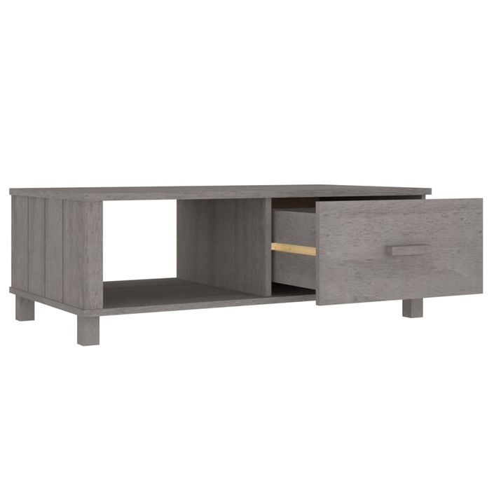 Table basse HAMAR Gris clair 100x55x35 cm Bois massif de pin - Photo n°7