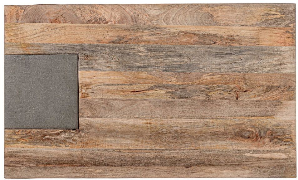 Table basse industrielle bois de manguier recyclé et acier noir Kramer 118 cm - Photo n°8