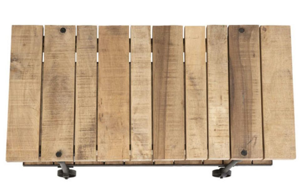 Table basse industrielle en bois sur roulettes Vitado - Photo n°5