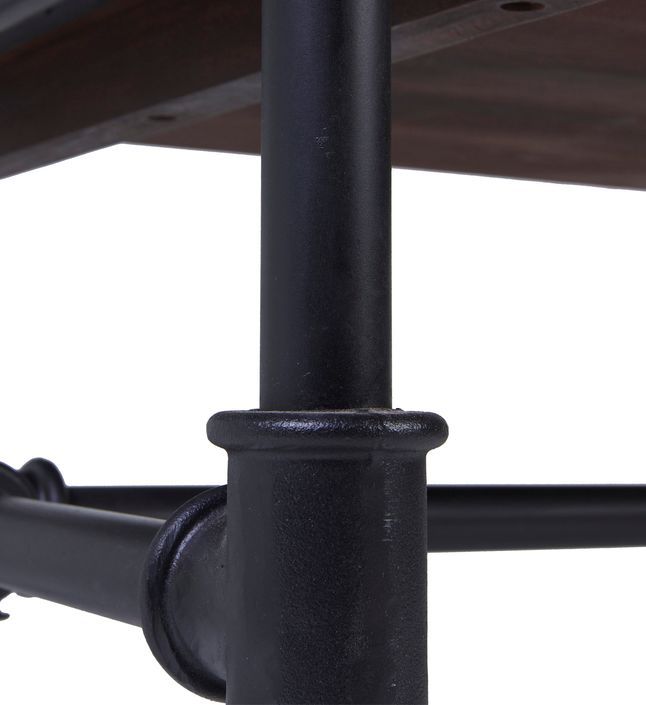 Table basse industrielle fer noir et bois de manguier marron Kouba 120 cm - Photo n°3