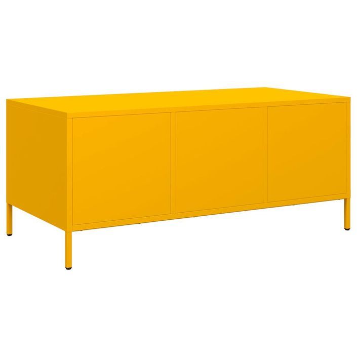 Table basse jaune moutarde 101,5x50x43,5cm acier laminé à froid - Photo n°7