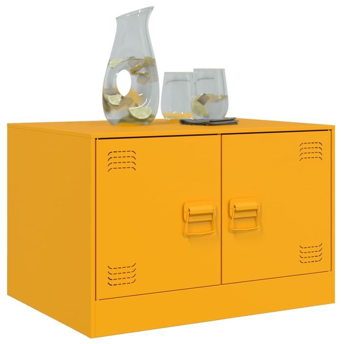 Table basse Jaune moutarde 67x50x44 cm acier - Photo n°4