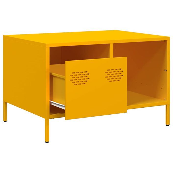 Table basse jaune moutarde 68,5x50x43,5 cm acier laminé à froid - Photo n°5