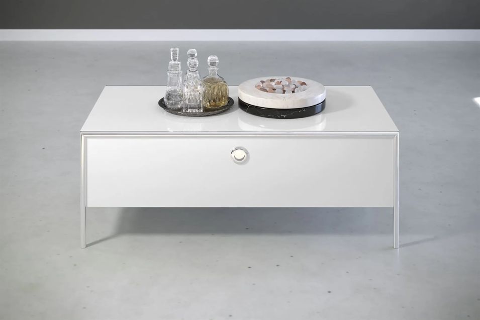 Table basse laqué blanc 1 volet Kaela L 110 cm - Photo n°4