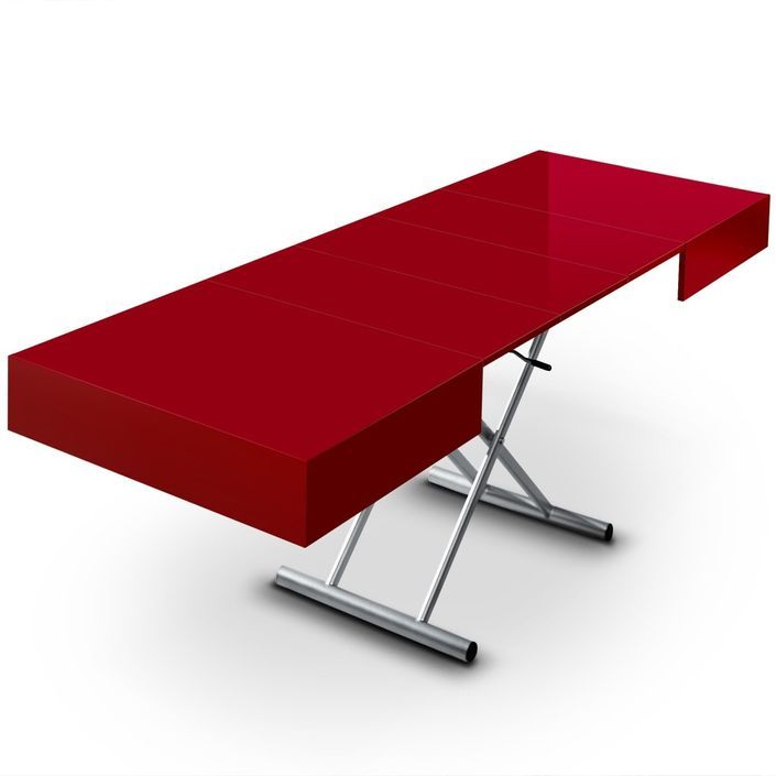Table basse laquée rouge relevable Casy - Photo n°4