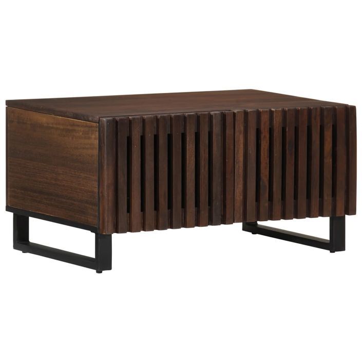 Table basse marron 80x51x40 cm bois de massif manguier - Photo n°1