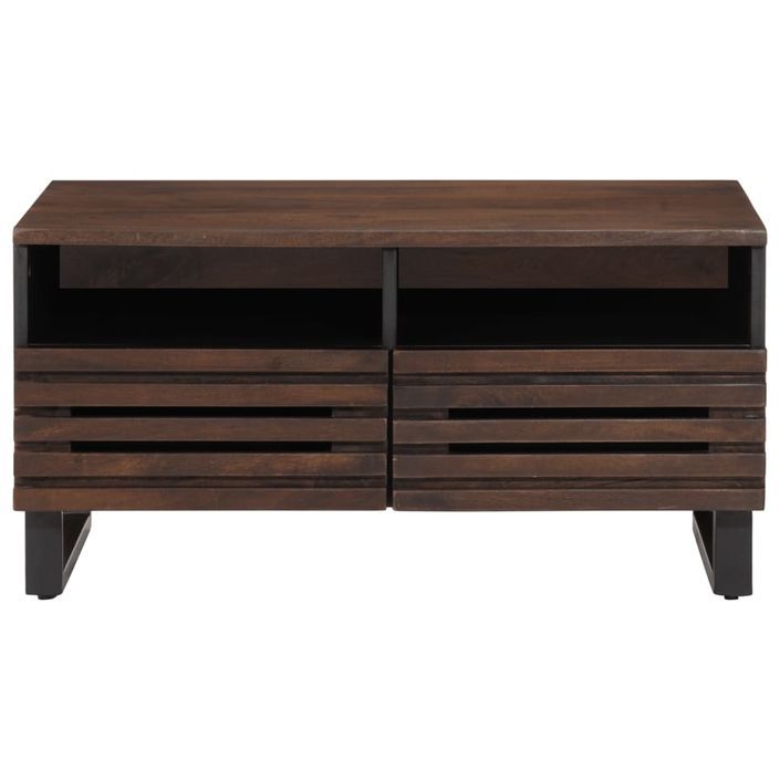 Table basse marron 80x55x40 cm bois de massif manguier - Photo n°2